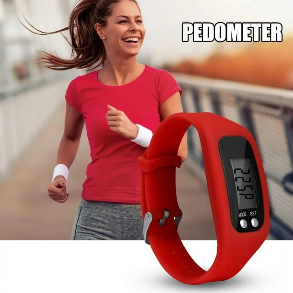 Pedometer Watch with Lcd Display Simple Operation Walking Fitness Tracker Wrist